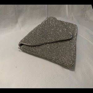New Silver crystal mash evening bag.